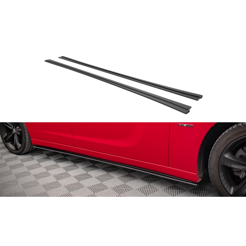 STREET PRO SIDE SKIRTS DIFFUSERS DODGE CHARGER RT MK7 FACELIFT BLACK
