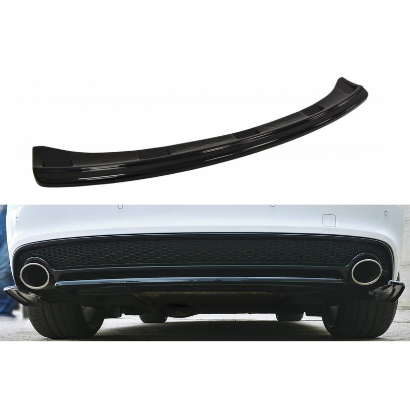 CENTRAL REAR SPLITTER AUDI A5 S-LINE 8T FL COUPE / SPORTBACK (WITHOUT VERTICAL BARS) GLOSS BLACK