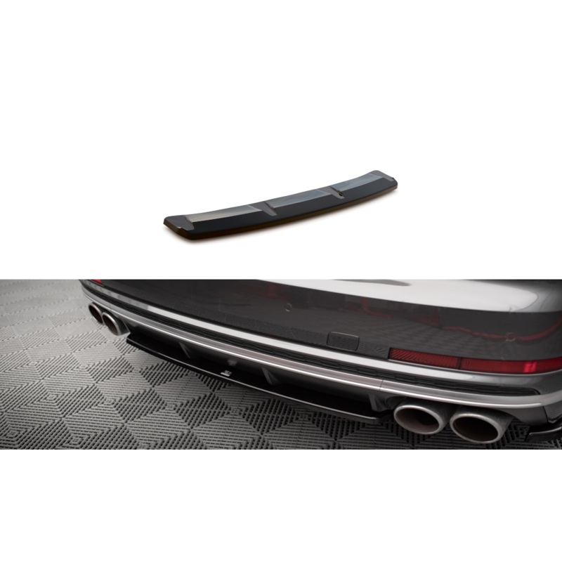 CENTRAL REAR SPLITTER FOR AUDI S8 D5 GLOSS BLACK
