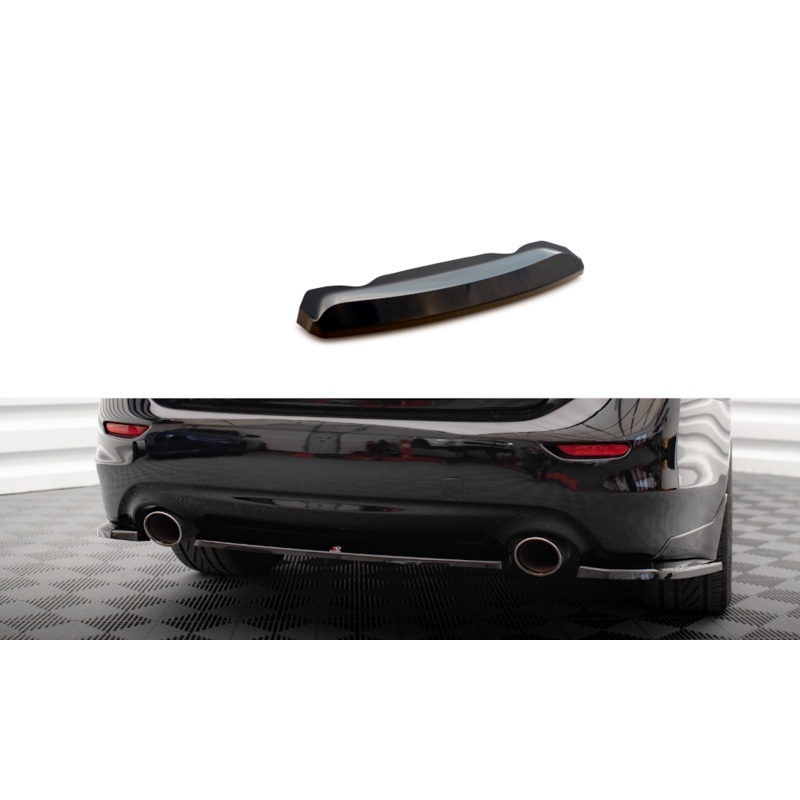 CENTRAL REAR SPLITTER FOR INFINITI Q50 S MK1 GLOSS BLACK
