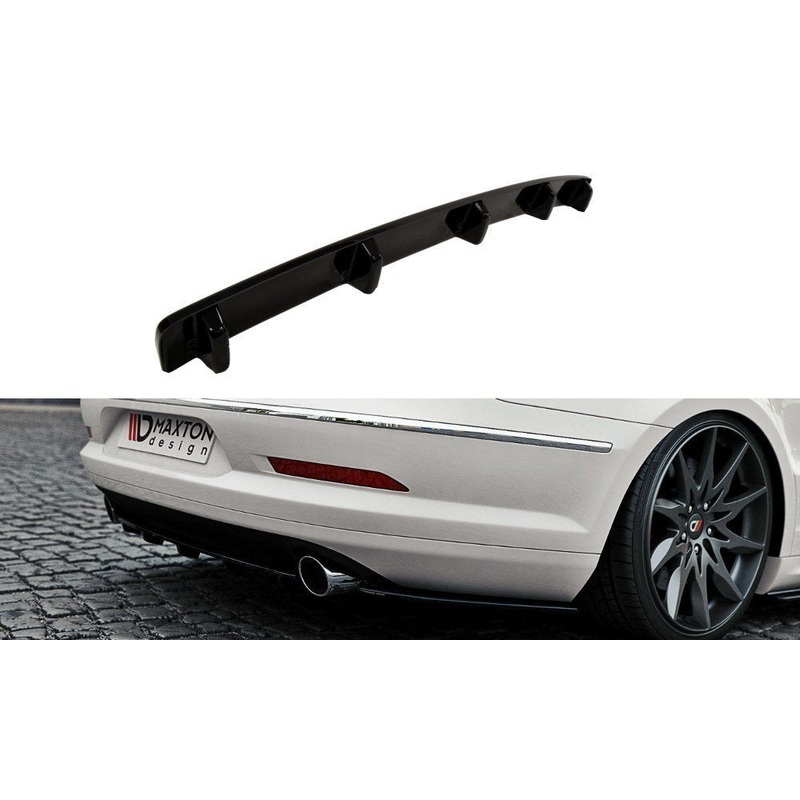 CENTRAL REAR SPLITTER VW PASSAT CC R36 RLINE (PREFACE) (WITH VERTICAL BARS) GLOSS BLACK