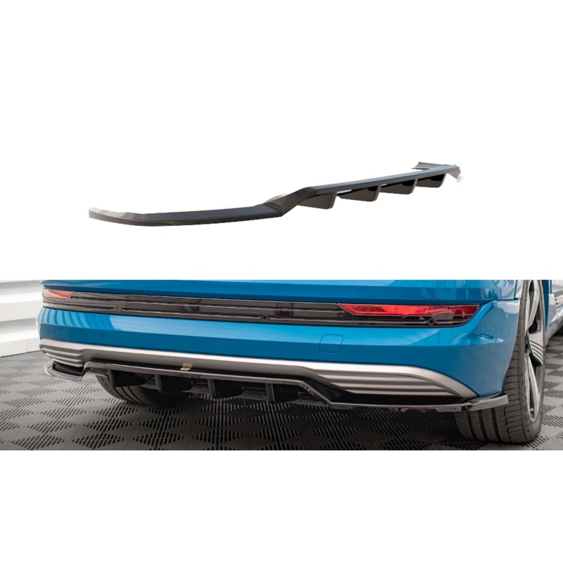 CENTRAL REAR SPLITTER (WITH VERTICAL BARS) AUDI E-TRON GLOSS BLACK