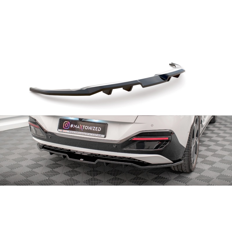 CENTRAL REAR SPLITTER (WITH VERTICAL BARS) KIA EV6 GT-LINE MK1 GLOSS BLACK