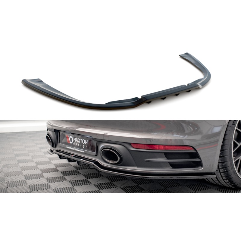 CENTRAL REAR SPLITTER (WITH VERTICAL BARS) PORSCHE 911 CARRERA 4S 992 GLOSS BLACK
