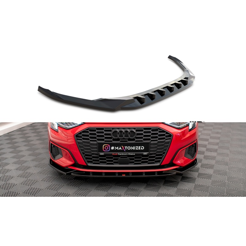 FRONT SPLITTER V.1 AUDI A3 8Y GLOSS BLACK