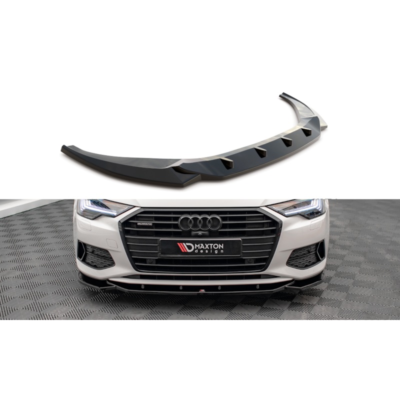 FRONT SPLITTER V.1 AUDI A6 C8 GLOSS BLACK