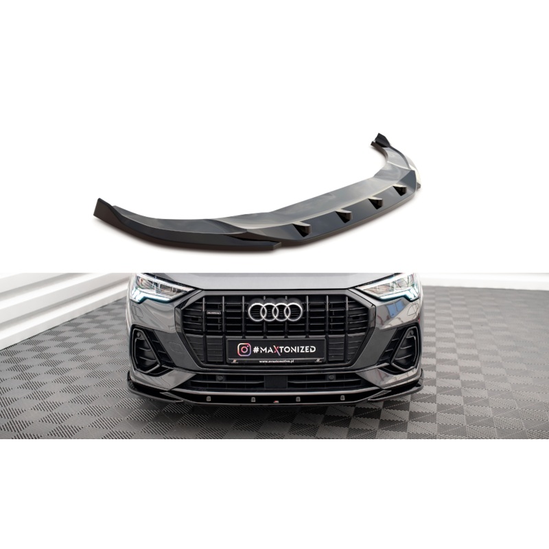 FRONT SPLITTER V.1 AUDI Q3 S-LINE F3 GLOSS BLACK