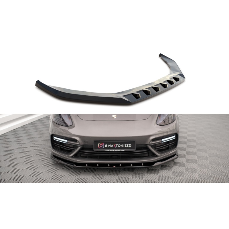 FRONT SPLITTER V.1 PORSCHE PANAMERA Turbo S E-HYBRID 971 GLOSS BLACK