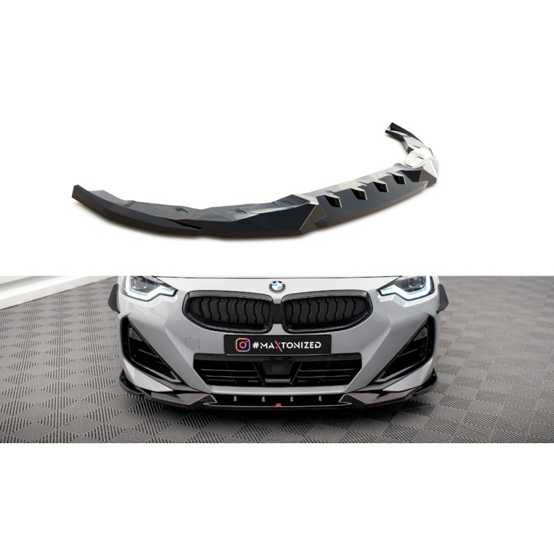 FRONT SPLITTER V.2 BMW 2 COUPE M-PACK / M240I G42 GLOSS BLACK