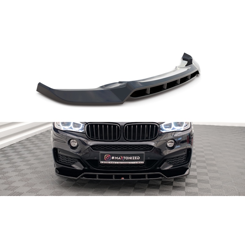 FRONT SPLITTER V.2 BMW X6 M-PACK F16 GLOSS BLACK
