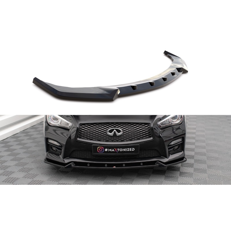 FRONT SPLITTER V.2 INFINITI Q50 S MK1 GLOSS BLACK