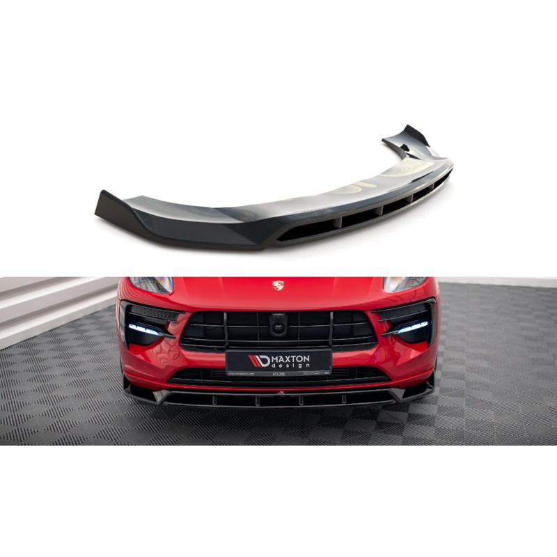 Front Splitter V.2 Porsche Macan GTS / Sport Design Mk1 Facelift GLOSS BLACK