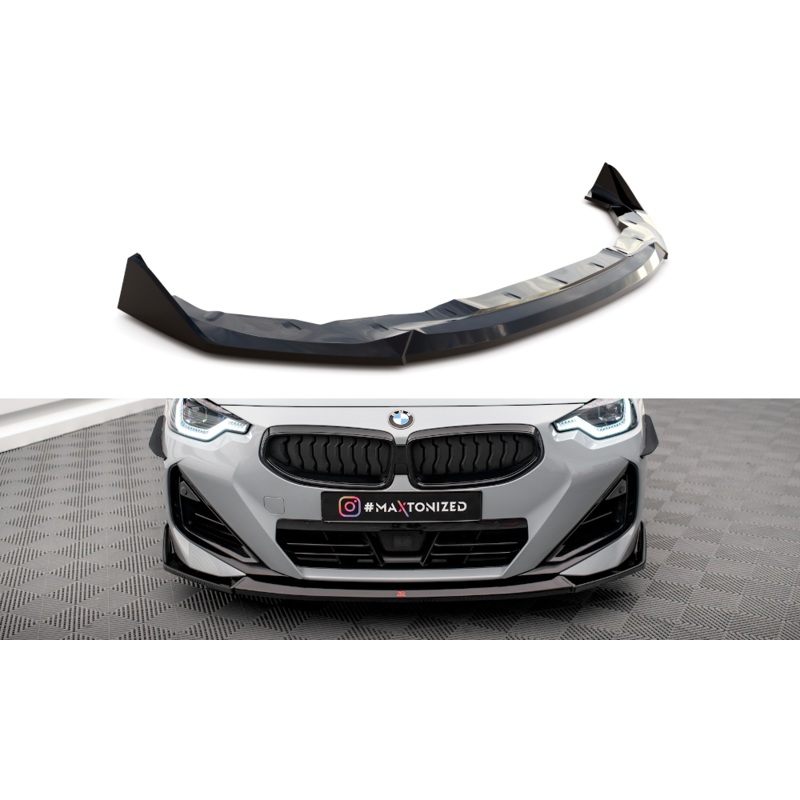 FRONT SPLITTER V.3 BMW 2 COUPE M-PACK / M240I G42 GLOSS BLACK