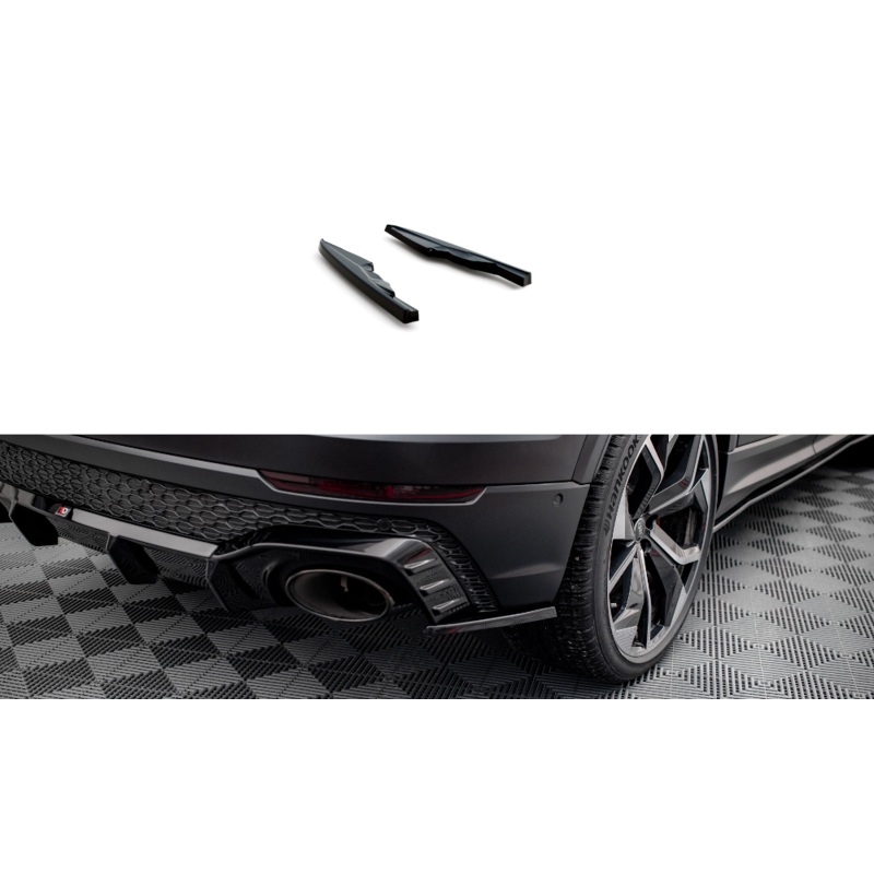 REAR SIDE SPLITTERS V.2 AUDI RSQ8 MK1 (set for Maxton valance) GLOSS BLACK