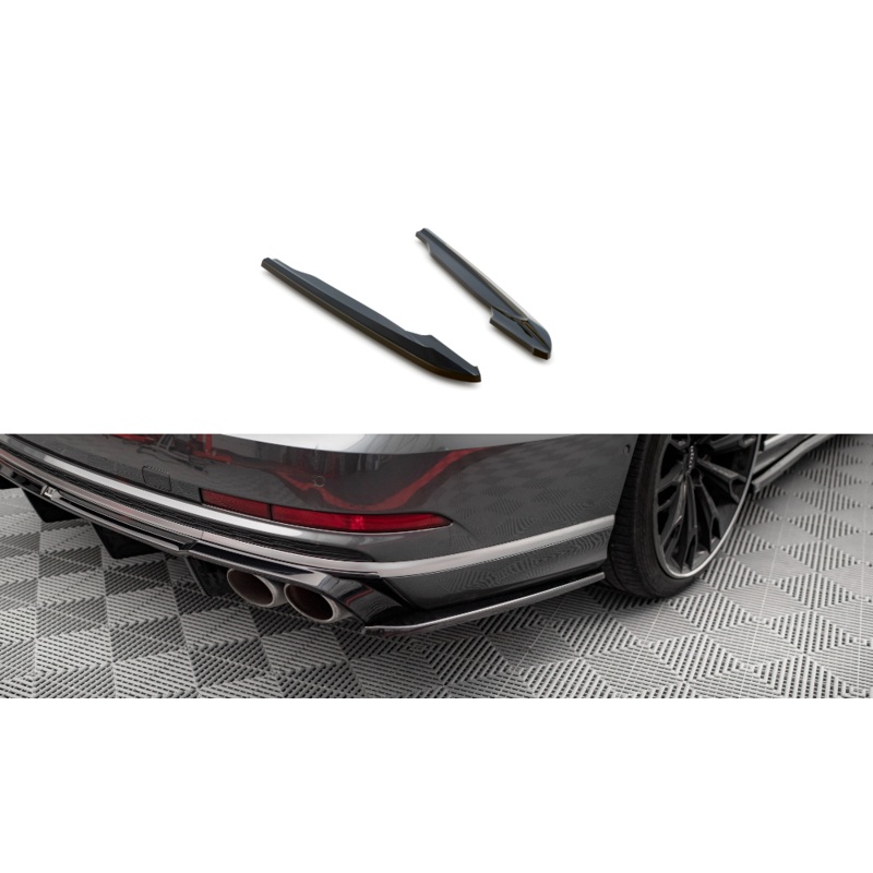 REAR SIDE SPLITTERS V.2 AUDI S8 D5 (SET FOR MAXTON VALANCE) GLOSS BLACK