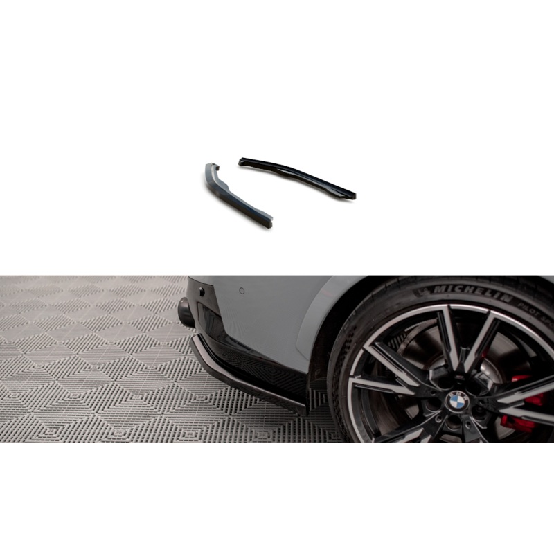REAR SIDE SPLITTERS V.2 BMW 2 COUPE M240I G42 GLOSS BLACK