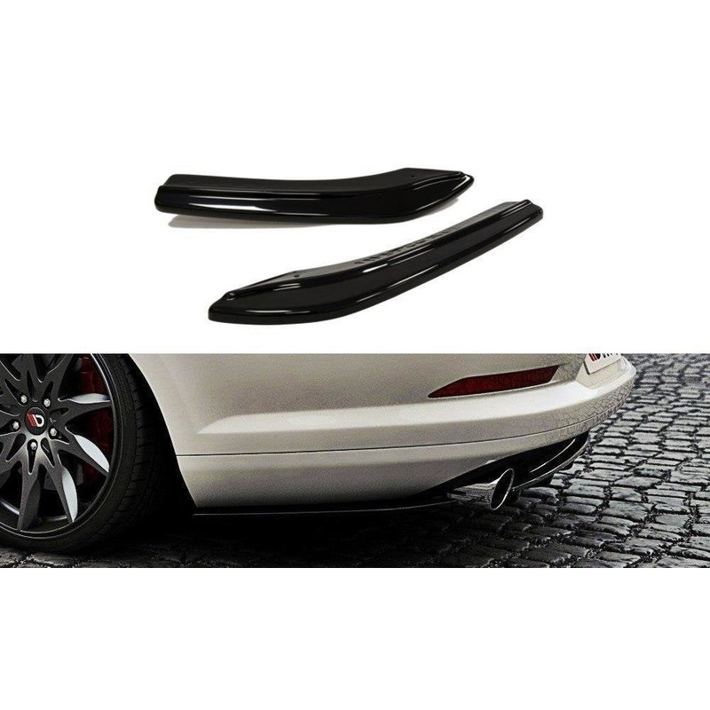 REAR SIDE SPLITTERS VW PASSAT CC R36 RLINE (PREFACE) GLOSS BLACK