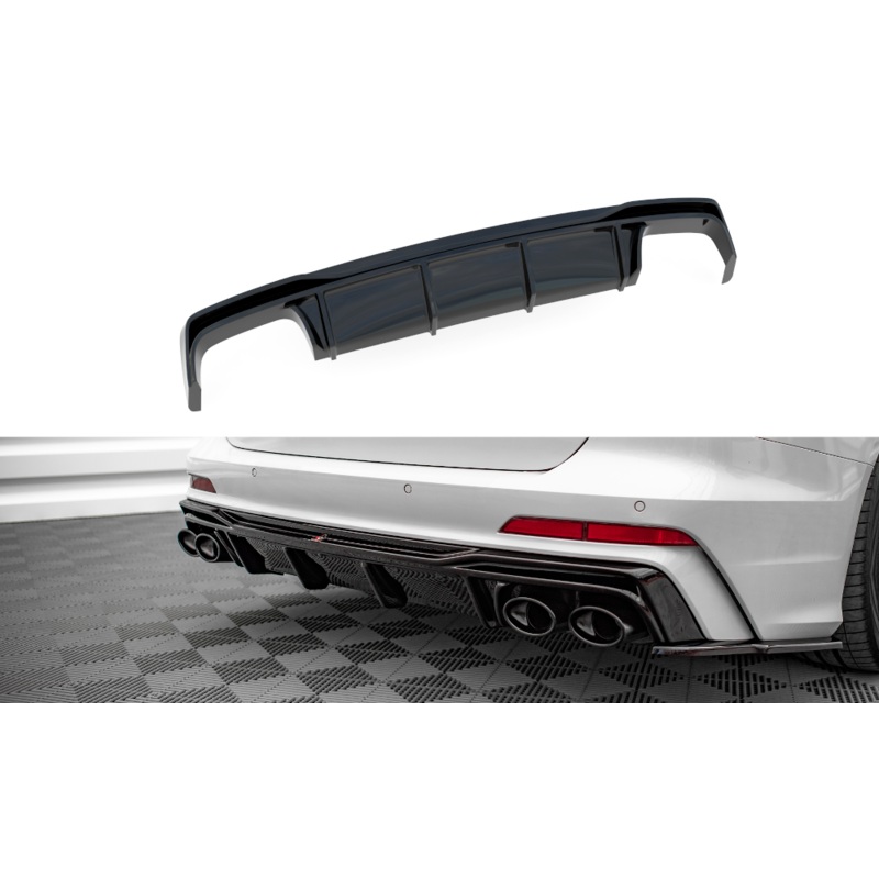 REAR VALANCE AUDI S6 / A6 S-LINE C8 GLOSS BLACK