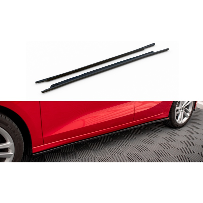 SIDE SKIRTS DIFFUSERS AUDI A3 8Y GLOSS BLACK