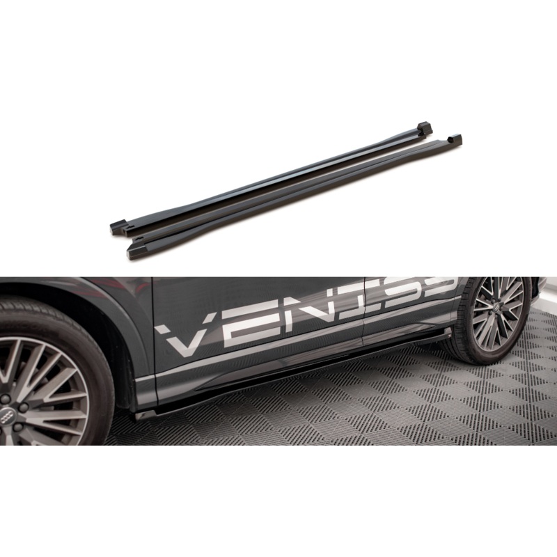 SIDE SKIRTS DIFFUSERS AUDI Q3 S-LINE F3 GLOSS BLACK