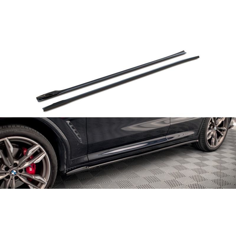 SIDE SKIRTS DIFFUSERS BMW X3 M40i G01 GLOSS BLACK