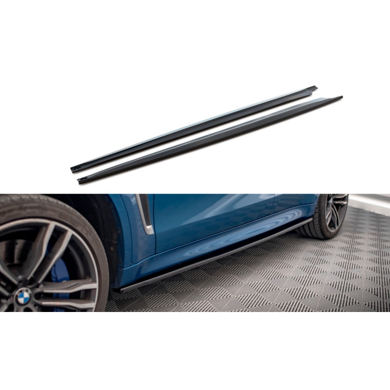 SIDE SKIRTS DIFFUSERS BMW X6 M F86 GLOSS BLACK
