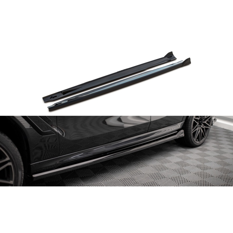 SIDE SKIRTS DIFFUSERS BMW X6 M F96 / F96 Facelift GLOSS BLACK