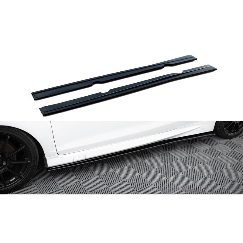SIDE SKIRTS DIFFUSERS FORD FIESTA ST / ST-LINE MK7 / MK7 FL GLOSS BLACK