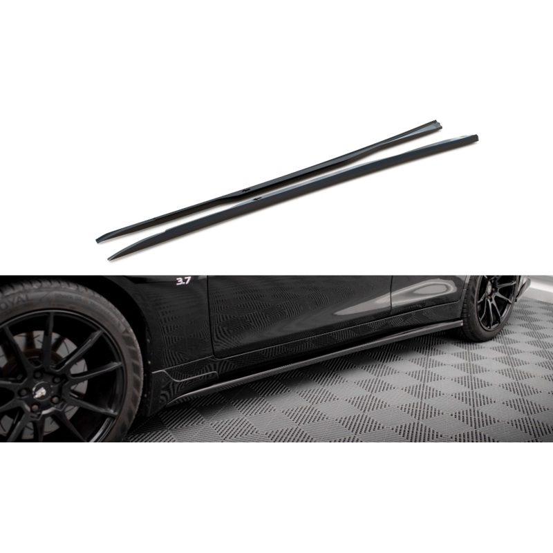 SIDE SKIRTS DIFFUSERS INFINITI Q50 S MK1 GLOSS BLACK
