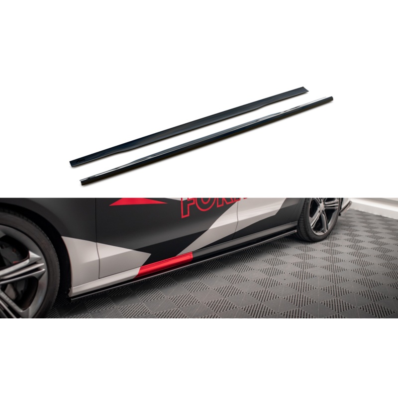 SIDE SKIRTS DIFFUSERS V.1 AUDI S8 D4 GLOSS BLACK