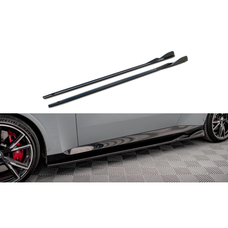 SIDE SKIRTS DIFFUSERS V.1 BMW 2 COUPE M-PACK / M240I G42 GLOSS BLACK