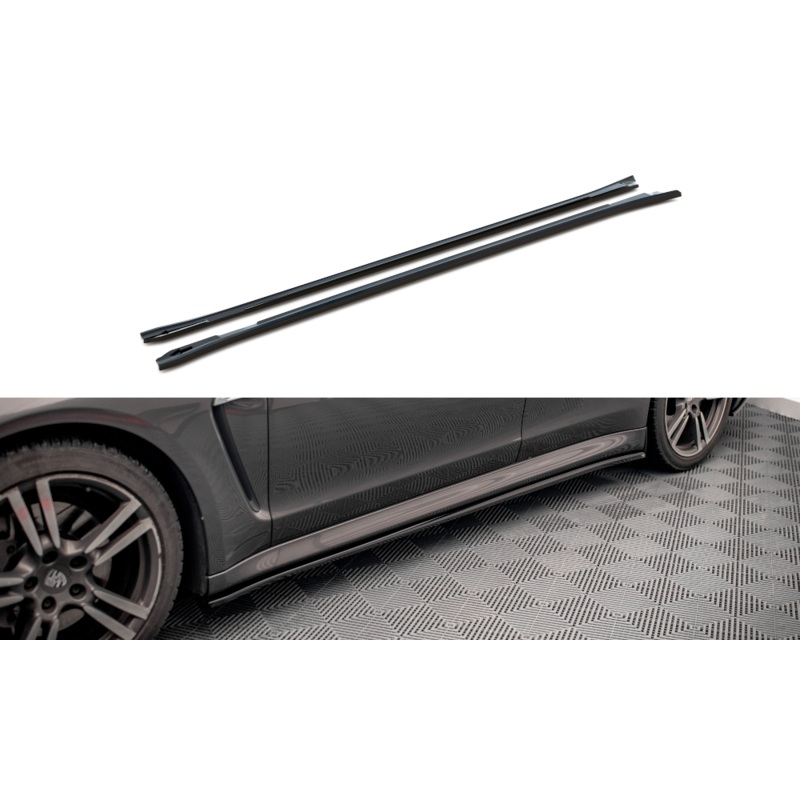 SIDE SKIRTS DIFFUSERS V.1 PORSCHE PANAMERA / PANAMERA DIESEL / PANAMERA TURBO 970 GLOSS BLACK
