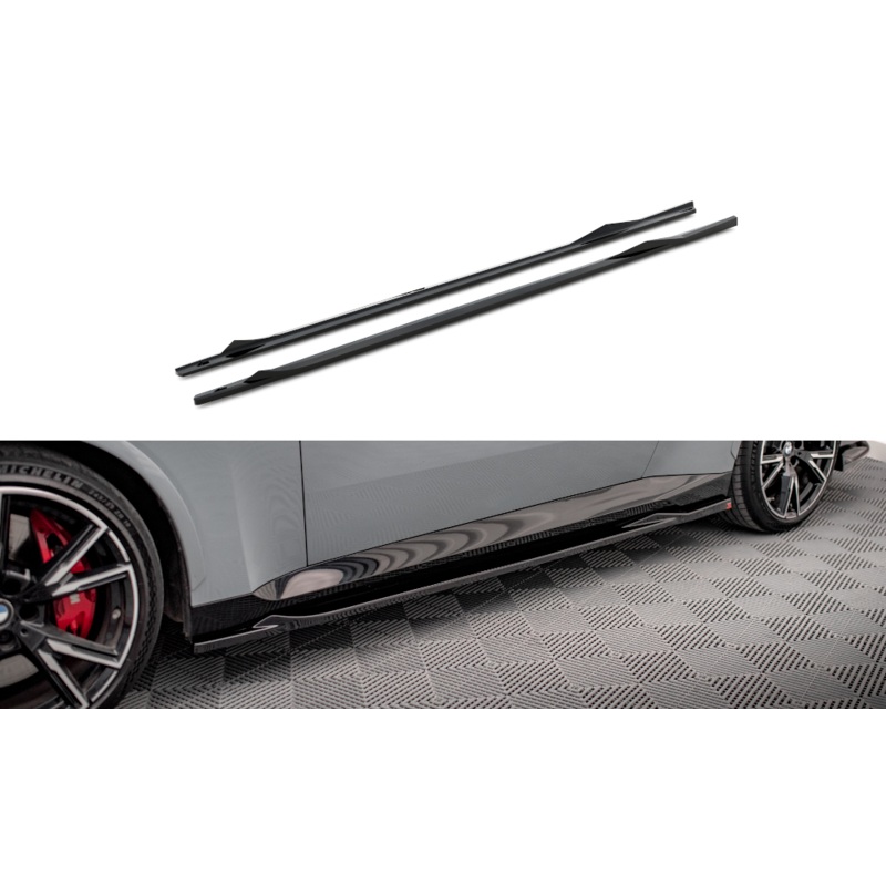 SIDE SKIRTS DIFFUSERS V.2 BMW 2 COUPE M-PACK / M240I G42 GLOSS BLACK