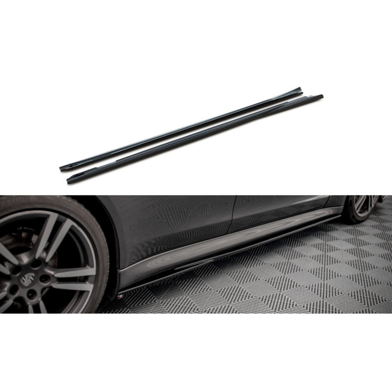 SIDE SKIRTS DIFFUSERS V.2 PORSCHE PANAMERA / PANAMERA DIESEL / PANAMERA TURBO 970 GLOSS BLACK