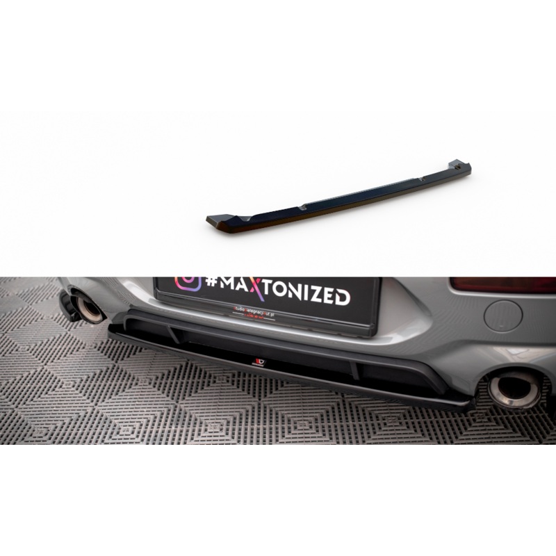 CENTRAL REAR SPLITTER FOR MINI COOPER CLUBMAN JOHN COOPER WORKS F54 GLOSS BLACK