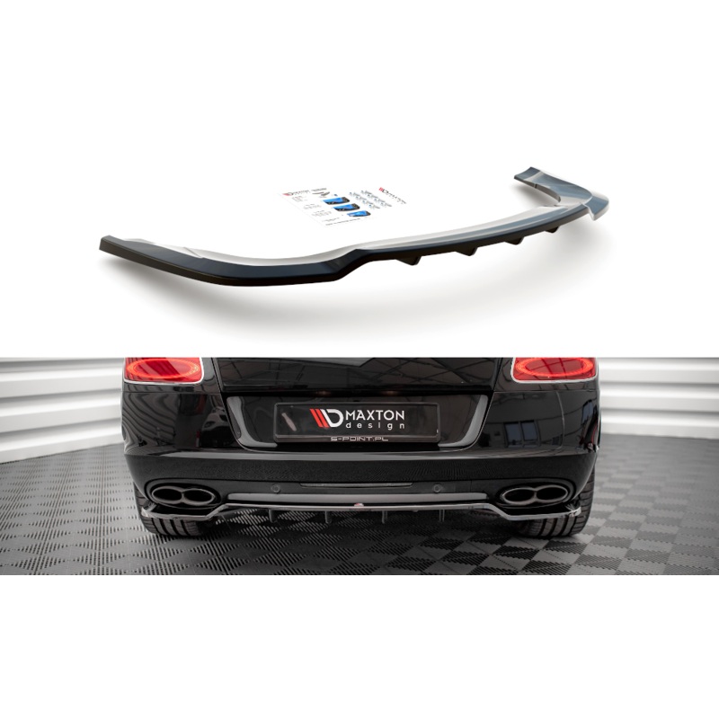 CENTRAL REAR SPLITTER (WITH VERTICAL BARS) BENTLEY CONTINENTAL GT V8 S MK2 GLOSS BLACK