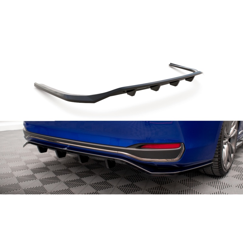 CENTRAL REAR SPLITTER (WITH VERTICAL BARS) LEXUS ES F SPORT (Hybrid) MK7 GLOSS BLACK