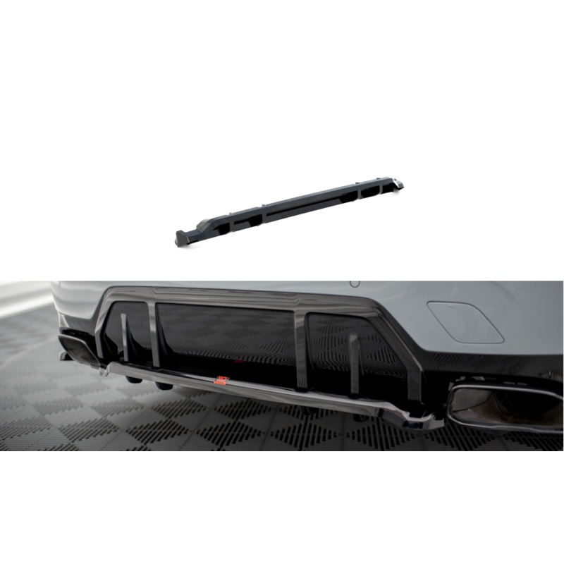 CENTRAL REAR SPLITTER (WITH VERTICAL BARS) V.1 BMW M340I G20 / G21 FACELIFT GLOSS BLACK