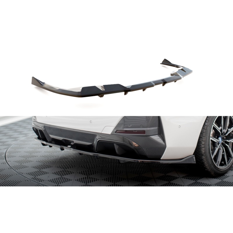CENTRAL REAR SPLITTER (WITH VERTICAL BARS) V.2 BMW I4 M-PACK G26 GLOSS BLACK