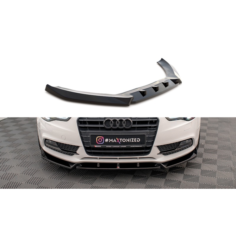 FRONT SPLITTER V.1 AUDI A5 COUPE 8T FACELIFT GLOSS BLACK