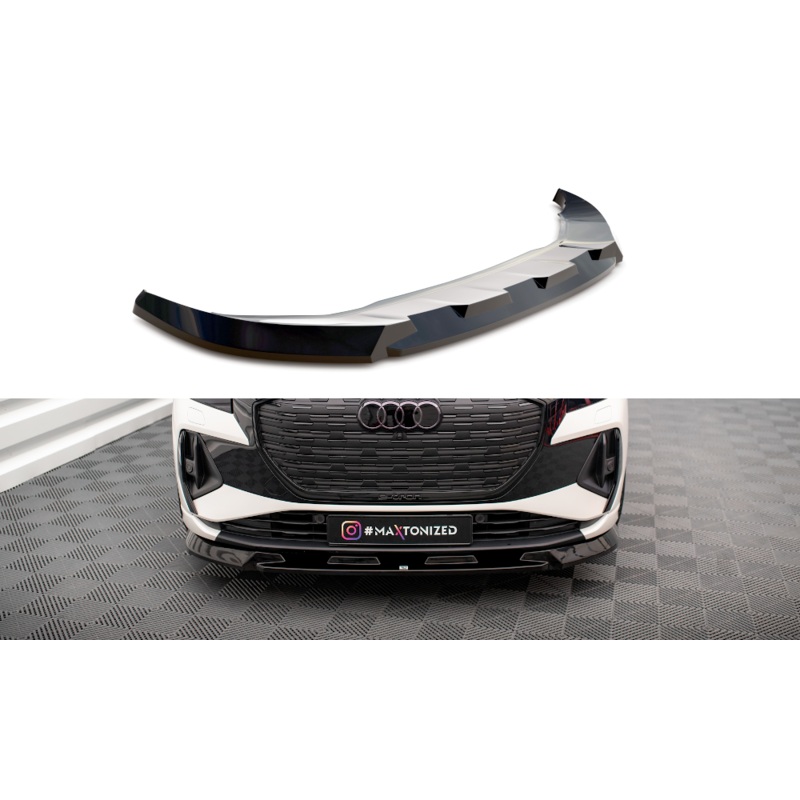 FRONT SPLITTER V.1 AUDI Q4 E-TRON SPORTBACK MK1 GLOSS BLACK