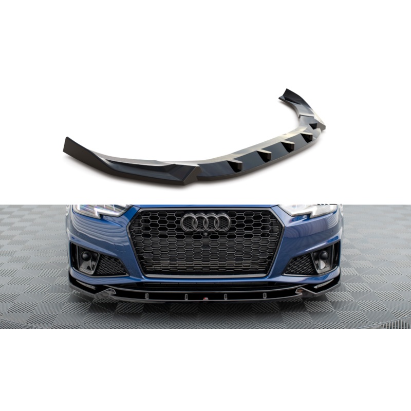 FRONT SPLITTER V.1 AUDI S4 / A4 S-LINE (US MY2019) GLOSS BLACK