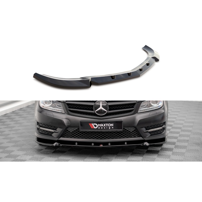 FRONT SPLITTER V.1 MERCEDES-BENZ C COUPE AMG-LINE C204 GLOSS BLACK