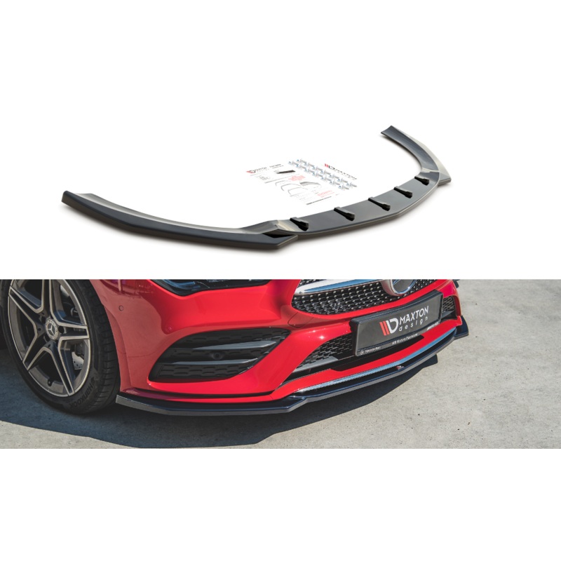 FRONT SPLITTER V.1 MERCEDES-BENZ CLA A35 AMG / AMG-LINE C118 GLOSS BLACK