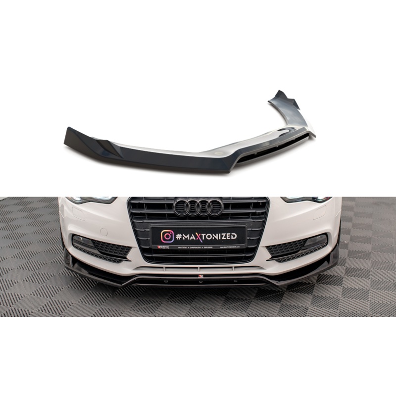 FRONT SPLITTER V.2 AUDI A5 COUPE 8T FACELIFT GLOSS BLACK