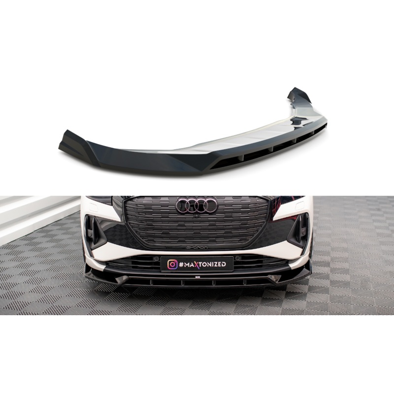 FRONT SPLITTER V.2 AUDI Q4 E-TRON SPORTBACK MK1 GLOSS BLACK