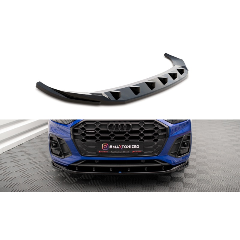 FRONT SPLITTER V.2 AUDI SQ5 / Q5 S-LINE SUV / SPORTBACK MK2 FACELIFT GLOSS BLACK