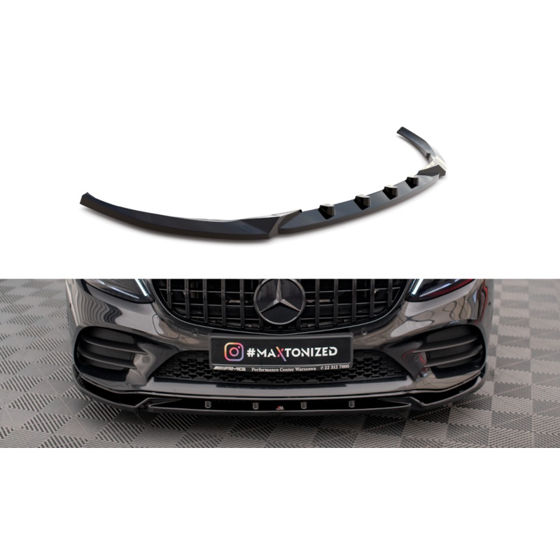FRONT SPLITTER V.2 MERCEDES-BENZ C AMG LINE / COUPE W205 / C205 FACELIFT GLOSS BLACK