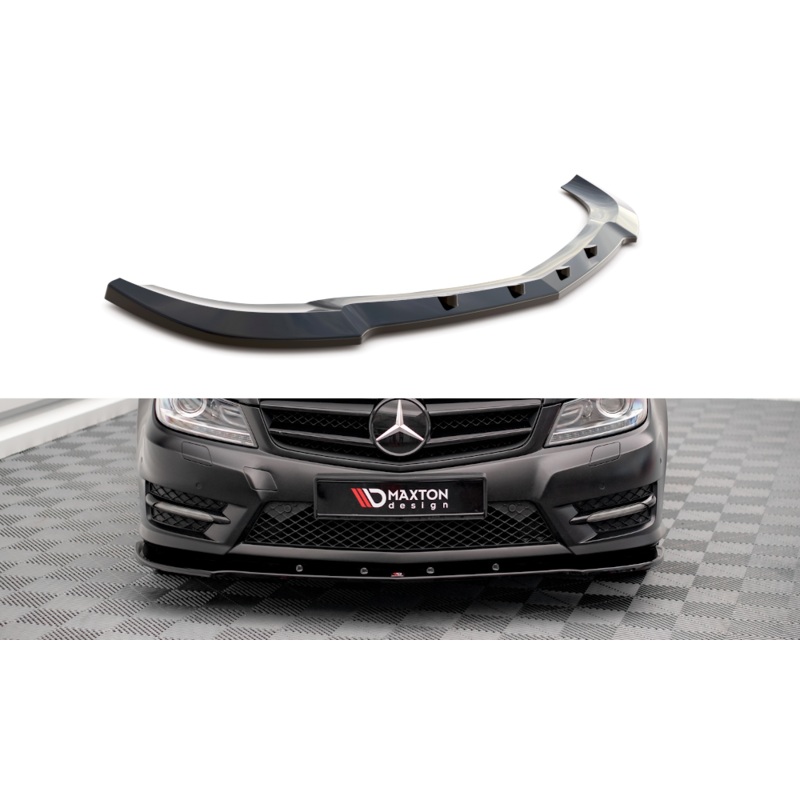 FRONT SPLITTER V.2 MERCEDES-BENZ C COUPE AMG-LINE C204 GLOSS BLACK