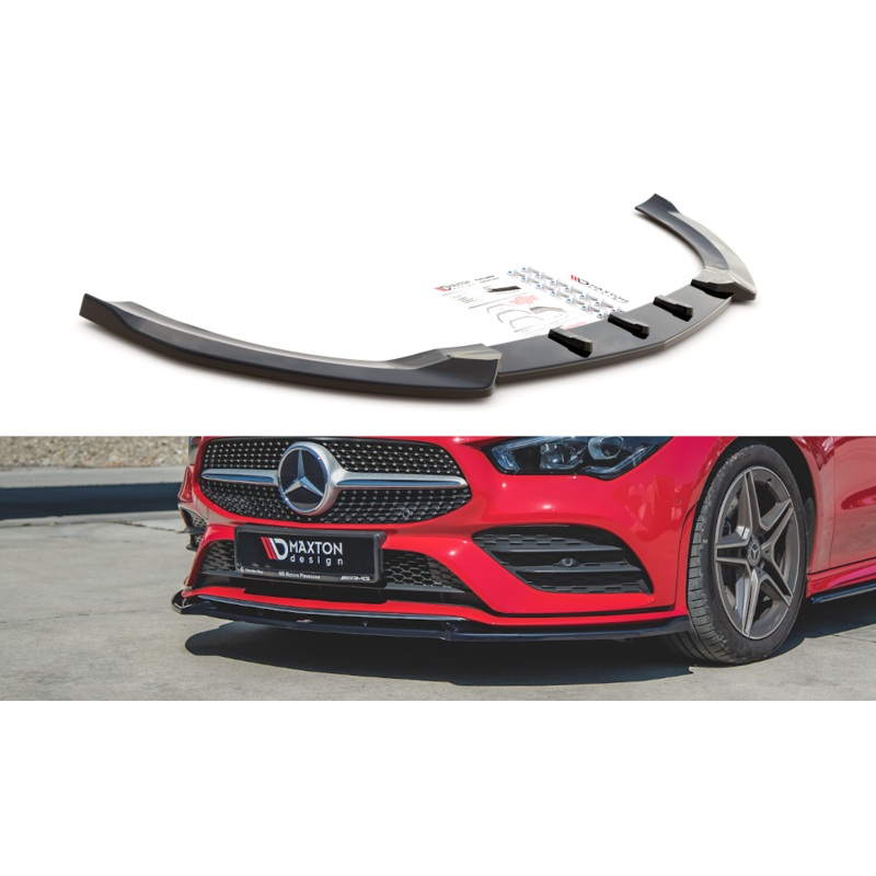 FRONT SPLITTER V.2 MERCEDES-BENZ CLA A35 AMG / AMG-LINE C118 GLOSS BLACK